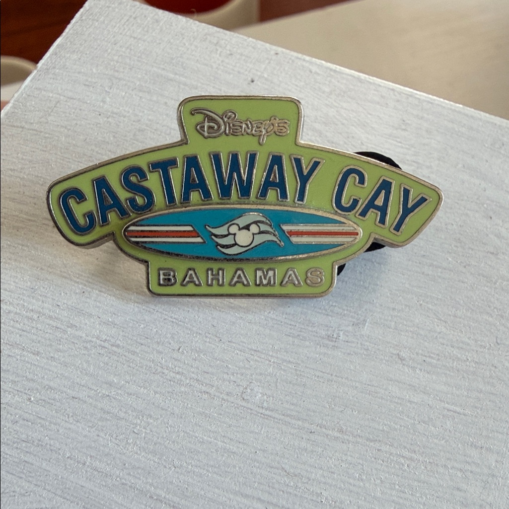 Disney Castaway Cay Bahamas Pin - Lime Green & Blue